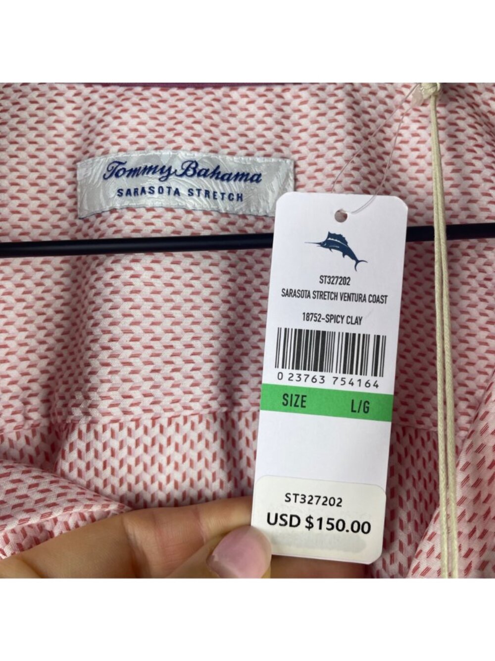Tommy Bahama Sarasota Stretch Button-Up Shirt Mens Large red NWT BREATHABLE - Picture 4 of 10